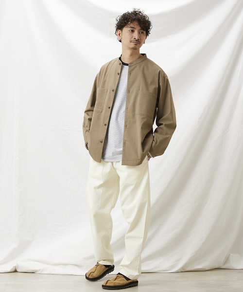 JOURNAL STANDARD relume(ジャーナルスタンダード レリューム)の「TR STRECH バンドカラーシャツジャケット(シャツ/ブラウス・メンズ・ブラック/ブラウン/グレー・MEDIUM/LARGE)」の15枚目の写真