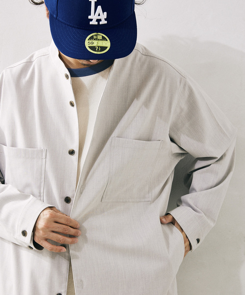 JOURNAL STANDARD relume(ジャーナルスタンダード レリューム)の「TR STRECH バンドカラーシャツジャケット(シャツ/ブラウス・メンズ・ブラック/ブラウン/グレー・MEDIUM/LARGE)」の21枚目の写真