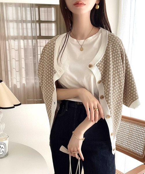 classicalelf（クラシカルエルフ）の「一目惚れ、2wayジャガードニットカーディガン（カーディガン/ボレロ・レディース・ブラック/ベージュ/パープル/ブルー/グリーン/キャメル・SMALL/MEDIUM/LARGE/X-LARGE）」の18枚目の写真