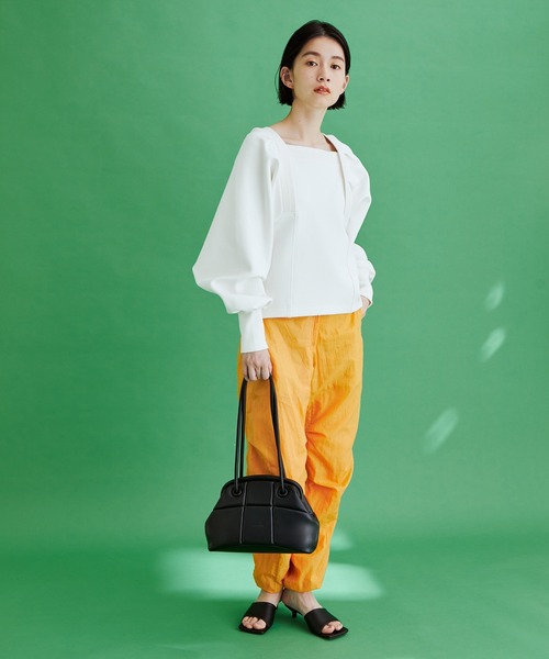 ADD CULUMN（アドカラム）の「【ADD CULUMN】PUFF - CLASP（ハンドバッグ・レディース・ブラック/オフホワイト/オレンジ系その他・FREE）」の4枚目の写真