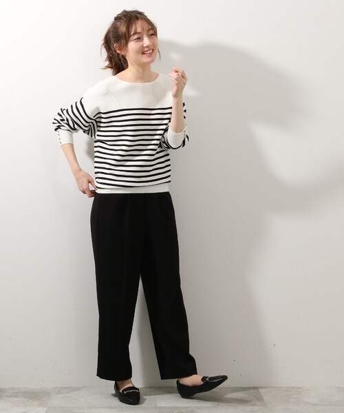 DRESKIP(ドレスキップ)の「◆もちもちガ-タ-袖口ボタンニット(ニット/セーター・レディース・グリーン/ブラック系2/アイボリー/レモンイエロー・03/02/04)」の7枚目の写真