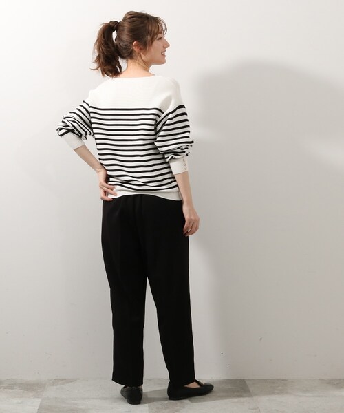 DRESKIP(ドレスキップ)の「◆もちもちガ-タ-袖口ボタンニット(ニット/セーター・レディース・グリーン/ブラック系2/アイボリー/レモンイエロー・03/02/04)」の8枚目の写真