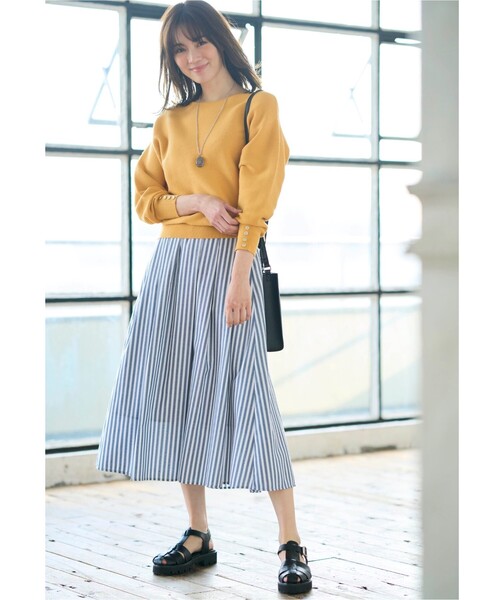 DRESKIP(ドレスキップ)の「◆もちもちガ-タ-袖口ボタンニット(ニット/セーター・レディース・グリーン/ブラック系2/アイボリー/レモンイエロー・03/02/04)」の19枚目の写真