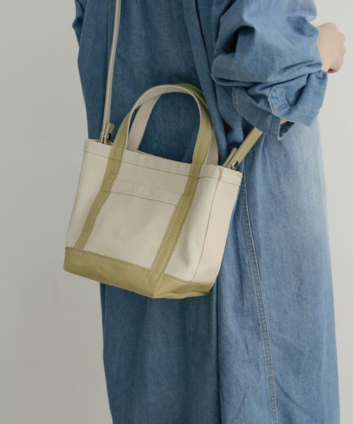 URBAN RESEARCH DOORS（アーバンリサーチドアーズ）の「交野カバン×DOORS 帆布ミニトート（ハンドバッグ・レディース・ベージュ/ネイビー/ピンク系その他/グリーン系その他・ONE）」の3枚目の写真