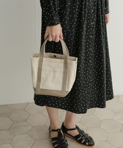 URBAN RESEARCH DOORS（アーバンリサーチドアーズ）の「交野カバン×DOORS 帆布ミニトート（ハンドバッグ・レディース・ベージュ/ネイビー/ピンク系その他/グリーン系その他・ONE）」の8枚目の写真