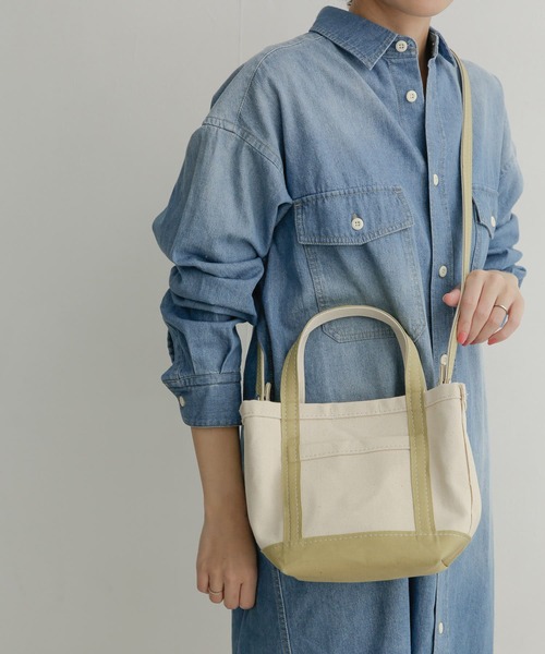 URBAN RESEARCH DOORS（アーバンリサーチドアーズ）の「交野カバン×DOORS 帆布ミニトート（ハンドバッグ・レディース・ベージュ/ネイビー/ピンク系その他/グリーン系その他・ONE）」の10枚目の写真