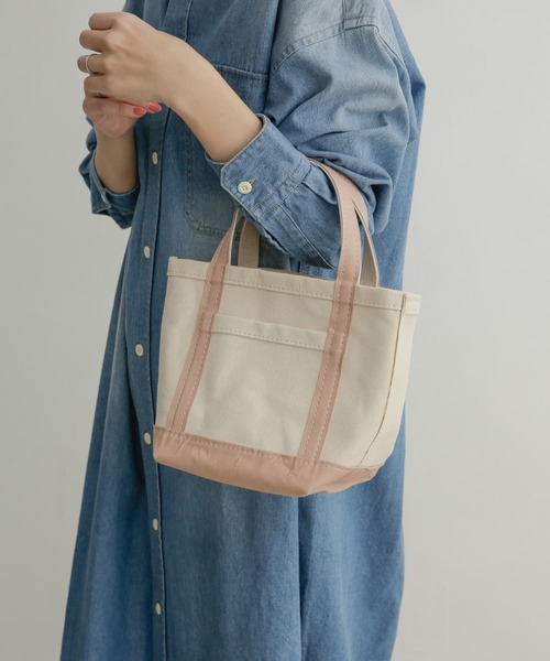 URBAN RESEARCH DOORS（アーバンリサーチドアーズ）の「交野カバン×DOORS 帆布ミニトート（ハンドバッグ・レディース・ベージュ/ネイビー/ピンク系その他/グリーン系その他・ONE）」の12枚目の写真