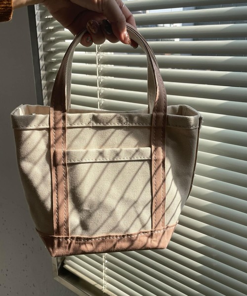 URBAN RESEARCH DOORS（アーバンリサーチドアーズ）の「交野カバン×DOORS 帆布ミニトート（ハンドバッグ・レディース・ベージュ/ネイビー/ピンク系その他/グリーン系その他・ONE）」の14枚目の写真