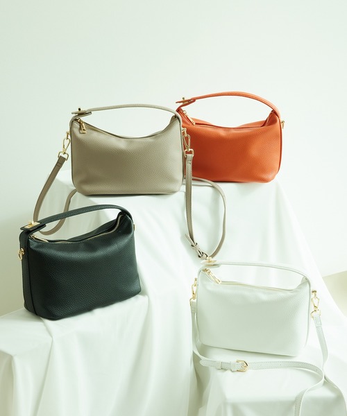 VIS(ビス)の「【新色追加】【2WAY】ハンドルひねり金具ミニショルダーバッグ(ショルダーバッグ・レディース・ベージュ系その他/ホワイト/ブラック/オレンジ/イエロー系その他3・FREE)」の8枚目の写真
