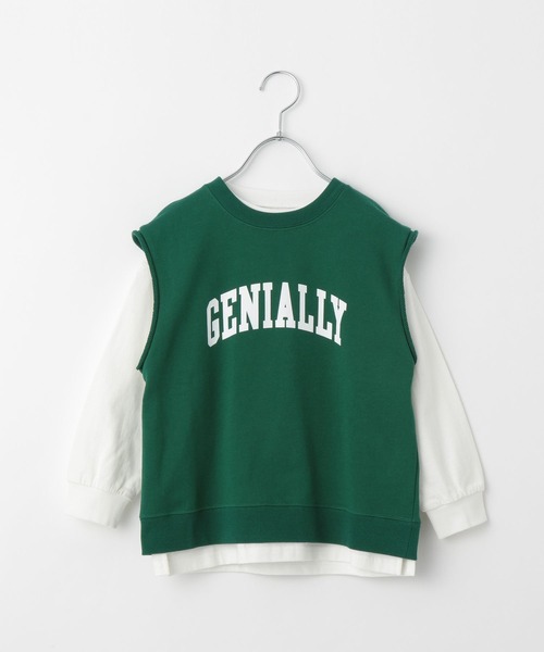 GLOBAL WORK（グローバルワーク）の「キッズ/ヘビロッTEEベストレイヤ－/269108（Tシャツ/カットソー・キッズ・オフホワイト/グリーン・110cm/100cm/120cm/130cm/140cm/150cm/160cm）」の2枚目の写真