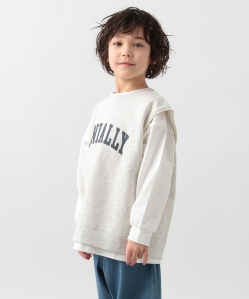 GLOBAL WORK（グローバルワーク）の「キッズ/ヘビロッTEEベストレイヤ－/269108（Tシャツ/カットソー・キッズ・オフホワイト/グリーン・110cm/100cm/120cm/130cm/140cm/150cm/160cm）」の3枚目の写真