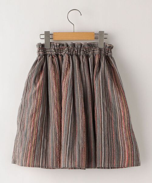 SHIPS（シップス）の「SHIPS KIDS:リバーシブル ストライプ ギャザー スカート(140～150cm)（スカート・キッズ・ライトグレー/ブラウン系その他・140/150）」の3枚目の写真