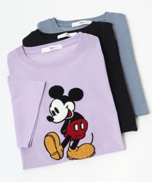 Disney（ディズニー）の「Disney（ディズニー）ミッキーマウス サガラ刺繍ビッグＴ（Tシャツ/カットソー・メンズ）」