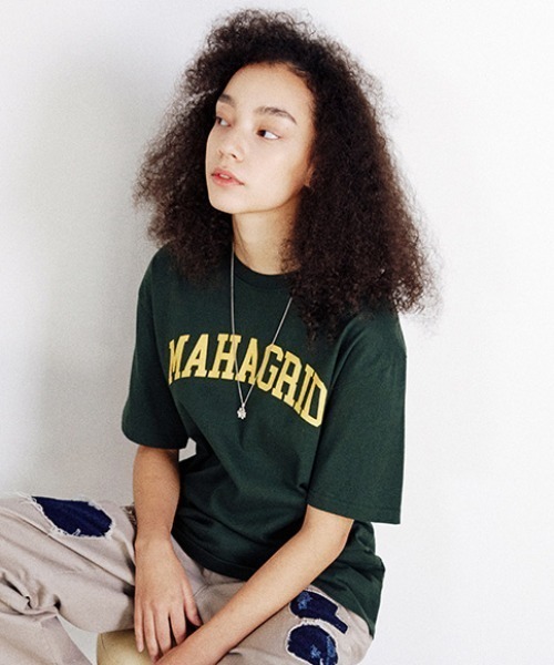 MAHAGRID(マハグリッド)の「『mahagrid/マハグリッド』VARSITY LOGO TEE/ヴァーシティ ロゴ Tシャツ 半袖 カットソー(Tシャツ/カットソー・レディース・ホワイト/ライトグレー/ブラック/グリーン・M/L/XL)」の22枚目の写真