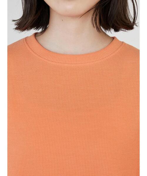 Green　Parks（グリーンパークス）の「カラーワッフルロンT（Tシャツ/カットソー・レディース・オレンジ/ブルー/ピンク・FREE）」の9枚目の写真