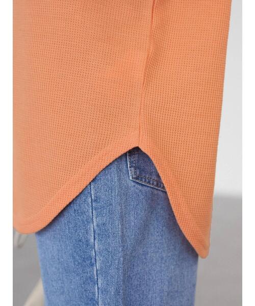 Green　Parks（グリーンパークス）の「カラーワッフルロンT（Tシャツ/カットソー・レディース・オレンジ/ブルー/ピンク・FREE）」の11枚目の写真