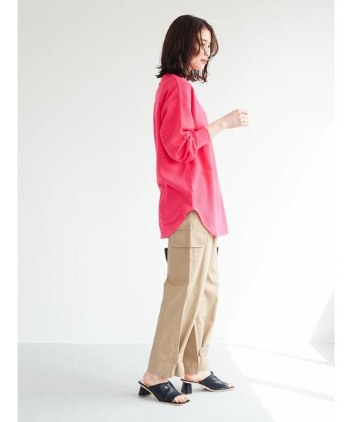 Green　Parks（グリーンパークス）の「カラーワッフルロンT（Tシャツ/カットソー・レディース・オレンジ/ブルー/ピンク・FREE）」の12枚目の写真