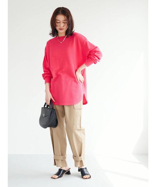 Green　Parks（グリーンパークス）の「カラーワッフルロンT（Tシャツ/カットソー・レディース・オレンジ/ブルー/ピンク・FREE）」の13枚目の写真