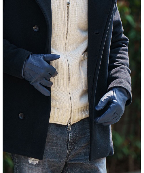 wjk（ダヴルジェイケイ）の「leather groves（手袋・メンズ・ブラック/ネイビー・FREE）」の2枚目の写真