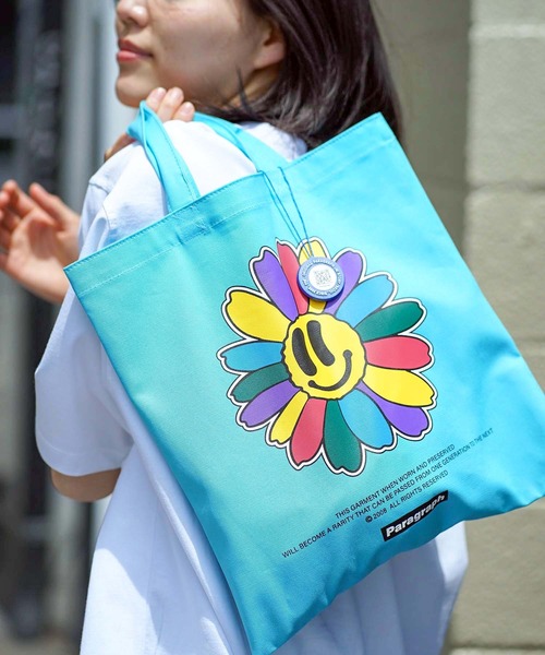 Paragraph（パラグラフ）の「【PARAGRAPH/ パラグラフ】キャンバス トートバッグ   CANVAS TOTE BAG（トートバッグ・メンズ・イエロー/ライトグリーン/ネイビー/アイボリー・FREE）」の3枚目の写真