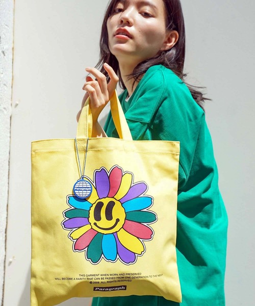 Paragraph（パラグラフ）の「【PARAGRAPH/ パラグラフ】キャンバス トートバッグ   CANVAS TOTE BAG（トートバッグ・メンズ・イエロー/ライトグリーン/ネイビー/アイボリー・FREE）」の15枚目の写真
