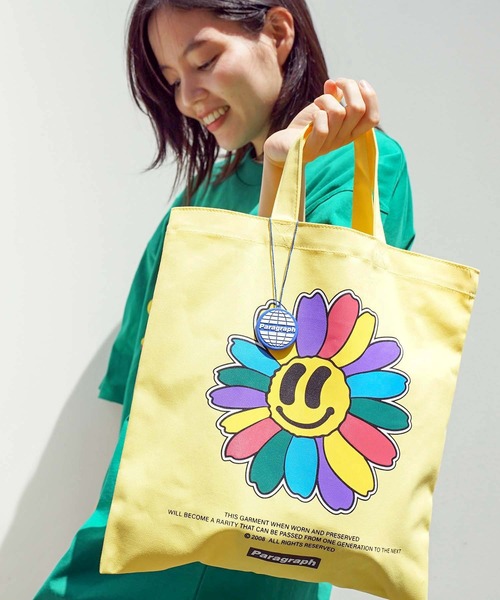 Paragraph（パラグラフ）の「【PARAGRAPH/ パラグラフ】キャンバス トートバッグ   CANVAS TOTE BAG（トートバッグ・メンズ・イエロー/ライトグリーン/ネイビー/アイボリー・FREE）」の16枚目の写真