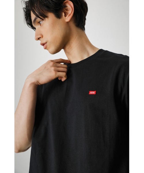AZUL by moussy(アズールバイマウジー)の「AZUL BOX LOGO TEE/アズールボックスロゴTシャツ(Tシャツ/カットソー・メンズ・ホワイト/ライトブルー/ブラック・MEDIUM/SMALL/LARGE)」の3枚目の写真