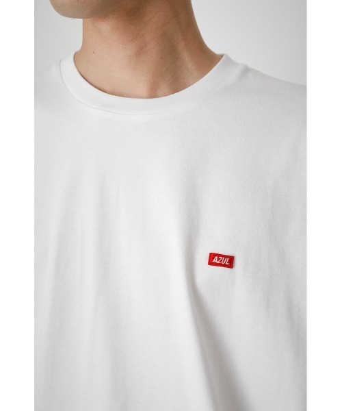 AZUL by moussy(アズールバイマウジー)の「AZUL BOX LOGO TEE/アズールボックスロゴTシャツ(Tシャツ/カットソー・メンズ・ホワイト/ライトブルー/ブラック・MEDIUM/SMALL/LARGE)」の12枚目の写真