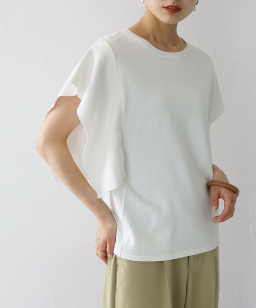 HER CLOSET(ハークローゼット)の「【cheriella】WEB限定フレアスリーブニットプルオーバー(ニット/セーター・レディース・ホワイト/ブラック/ピンク/ブルー/ライトグリーン・M)」の8枚目の写真