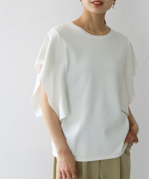 HER CLOSET(ハークローゼット)の「【cheriella】WEB限定フレアスリーブニットプルオーバー(ニット/セーター・レディース・ホワイト/ブラック/ピンク/ブルー/ライトグリーン・M)」の9枚目の写真