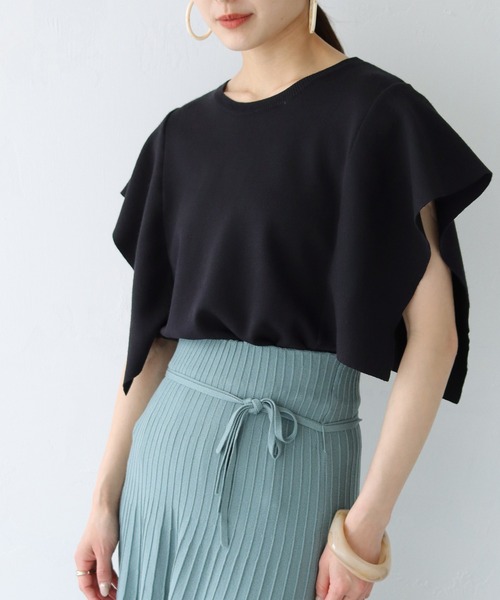 HER CLOSET(ハークローゼット)の「【cheriella】WEB限定フレアスリーブニットプルオーバー(ニット/セーター・レディース・ホワイト/ブラック/ピンク/ブルー/ライトグリーン・M)」の14枚目の写真