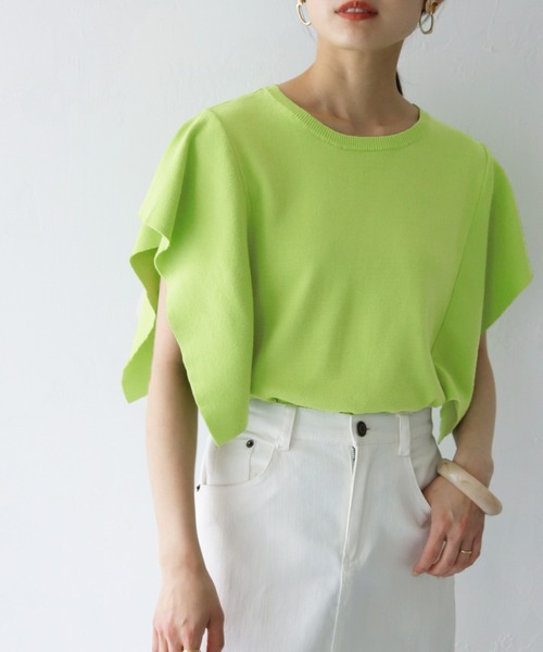 HER CLOSET(ハークローゼット)の「【cheriella】WEB限定フレアスリーブニットプルオーバー(ニット/セーター・レディース・ホワイト/ブラック/ピンク/ブルー/ライトグリーン・M)」の17枚目の写真