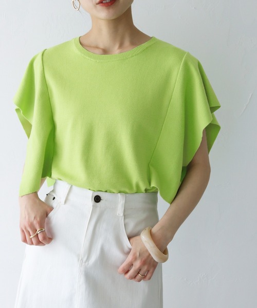 HER CLOSET(ハークローゼット)の「【cheriella】WEB限定フレアスリーブニットプルオーバー(ニット/セーター・レディース・ホワイト/ブラック/ピンク/ブルー/ライトグリーン・M)」の18枚目の写真
