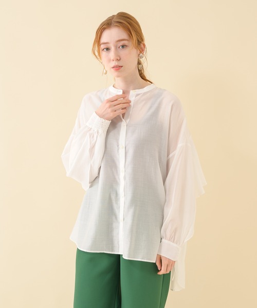 Paradise Picnic（パラダイスピクニック）の「シアーサテンヨークフリルブラウス（シャツ/ブラウス・レディース・ホワイト/イエロー・FREE）」の6枚目の写真