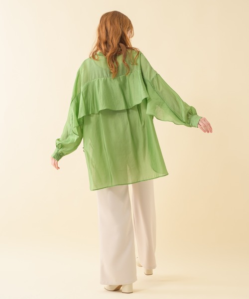 Paradise Picnic（パラダイスピクニック）の「シアーサテンヨークフリルブラウス（シャツ/ブラウス・レディース・ホワイト/イエロー・FREE）」の22枚目の写真