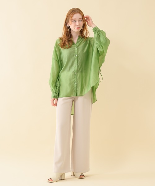 Paradise Picnic（パラダイスピクニック）の「シアーサテンヨークフリルブラウス（シャツ/ブラウス・レディース・ホワイト/イエロー・FREE）」の13枚目の写真