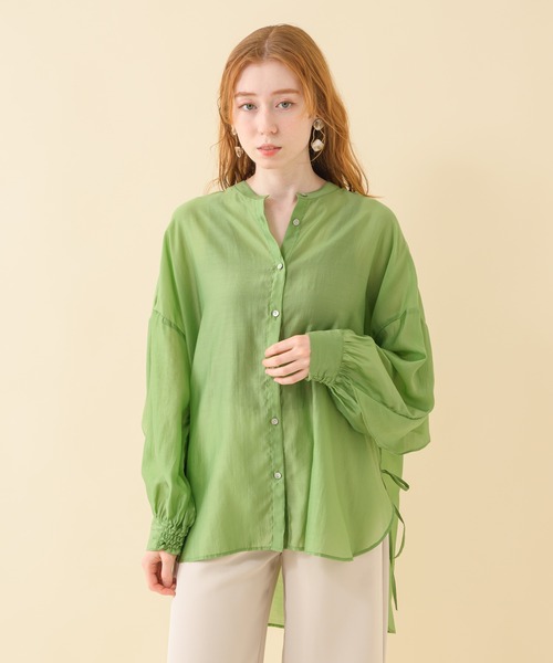 Paradise Picnic（パラダイスピクニック）の「シアーサテンヨークフリルブラウス（シャツ/ブラウス・レディース・ホワイト/イエロー・FREE）」の7枚目の写真