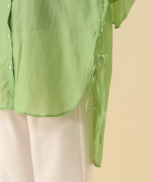 Paradise Picnic（パラダイスピクニック）の「シアーサテンヨークフリルブラウス（シャツ/ブラウス・レディース・ホワイト/イエロー・FREE）」の8枚目の写真