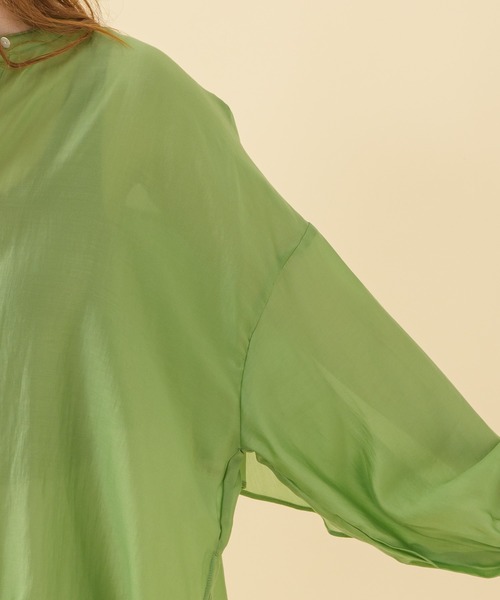 Paradise Picnic（パラダイスピクニック）の「シアーサテンヨークフリルブラウス（シャツ/ブラウス・レディース・ホワイト/イエロー・FREE）」の11枚目の写真