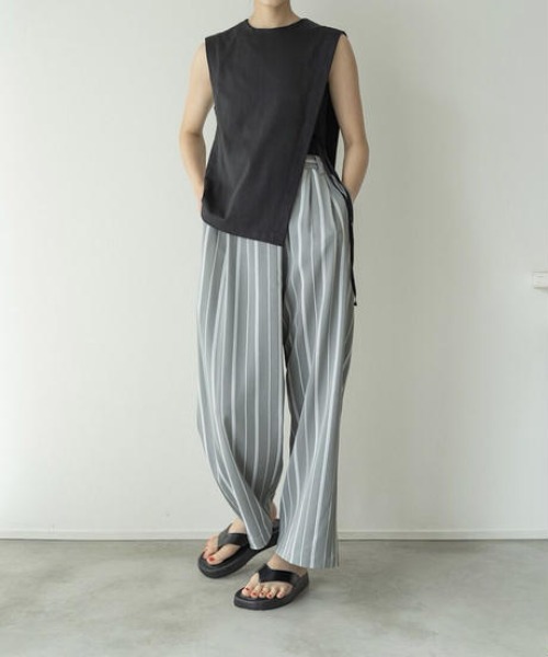 ストライプラップパンツ gray/brown/khaki（その他パンツ