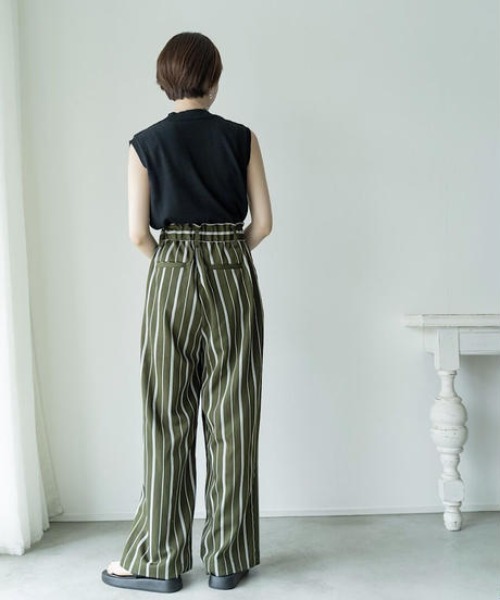 ストライプラップパンツ gray/brown/khaki（その他パンツ
