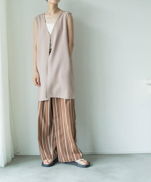 ストライプラップパンツ gray/brown/khaki（その他パンツ