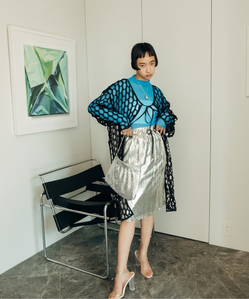 sahara（サハラ）の「Rippling Wave Mesh Tops（Tシャツ/カットソー・レディース・ホワイト/ブラック/アイボリー・FREE）」の3枚目の写真