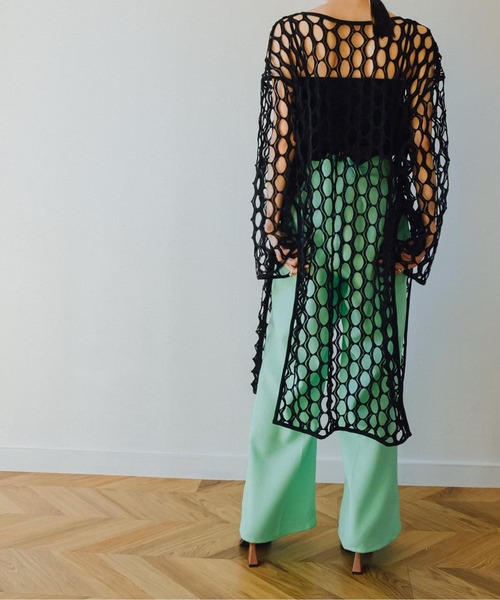 sahara（サハラ）の「Rippling Wave Mesh Tops（Tシャツ/カットソー・レディース・ホワイト/ブラック/アイボリー・FREE）」の14枚目の写真