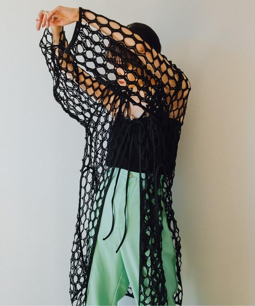 sahara（サハラ）の「Rippling Wave Mesh Tops（Tシャツ/カットソー・レディース・ホワイト/ブラック/アイボリー・FREE）」の15枚目の写真