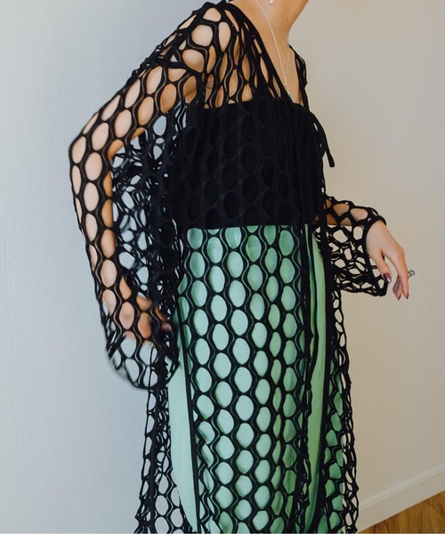 sahara（サハラ）の「Rippling Wave Mesh Tops（Tシャツ/カットソー・レディース・ホワイト/ブラック/アイボリー・FREE）」の16枚目の写真