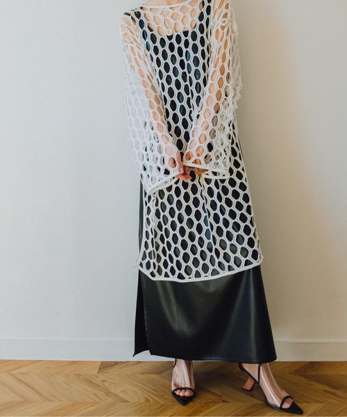 sahara（サハラ）の「Rippling Wave Mesh Tops（Tシャツ/カットソー・レディース・ホワイト/ブラック/アイボリー・FREE）」の17枚目の写真