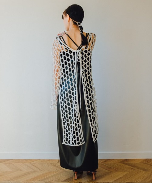 sahara（サハラ）の「Rippling Wave Mesh Tops（Tシャツ/カットソー・レディース・ホワイト/ブラック/アイボリー・FREE）」の19枚目の写真