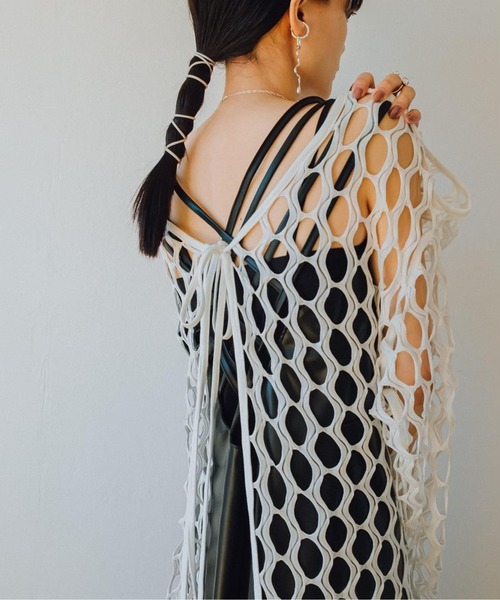 sahara（サハラ）の「Rippling Wave Mesh Tops（Tシャツ/カットソー・レディース・ホワイト/ブラック/アイボリー・FREE）」の21枚目の写真