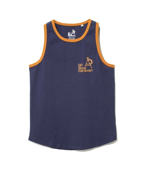 go slow caravan（ゴースローキャラバン）の「USA/C リブカラーラウンドタンク（タンクトップ・メンズ・ホワイト/ブラック/セージグリーン/ネイビー・MEDIUM/LARGE/X-LARGE）」の4枚目の写真